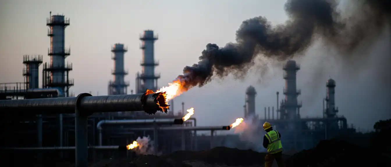 В штате Фалькон на нефтеперерабатывающем заводе Кардон ликвидировали последствия разрыва газопровода